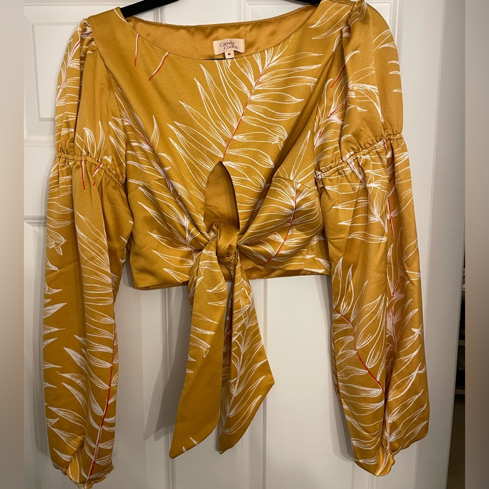 Camila Coehlo Marcia Top in Gold Tropical